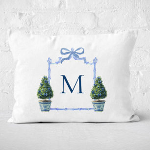 Cojín Decorativo Cresta Monogramada de Topiaria Chinoiserie