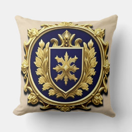 Cojín Decorativo Crestón dorado ornamental elegante de inspiración 