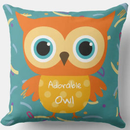 Cojín Decorativo Cría de lechón amarillo adorable azul patrón vinta