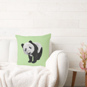 Cojín Decorativo Cría de panda verde