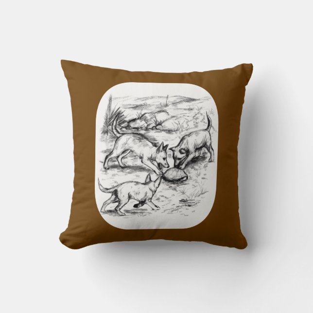 Cojín Decorativo Crías de Coyote (Anverso)