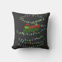 Cojín Decorativo Criatura Navideña Verde con Luces Festivas