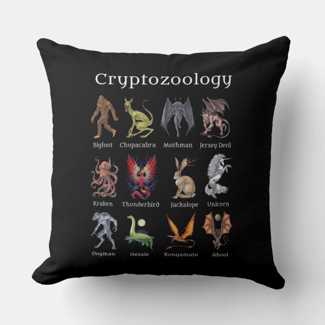 Cojín Decorativo Criaturas criptozoológicas (Anverso)