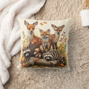 Cojín Decorativo Criaturas del bosque, otoño otoño otoño