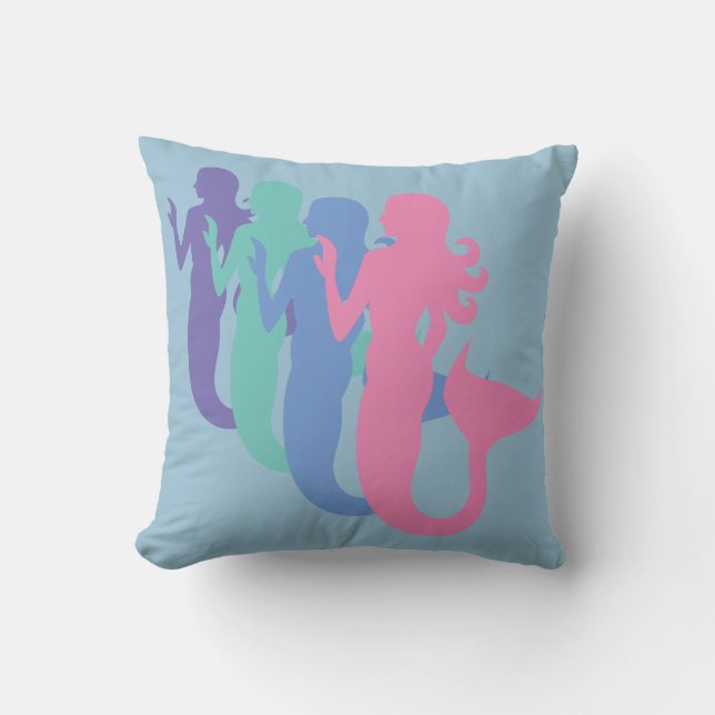 Cojín Decorativo Criaturas marinas de sirena de sirenas personaliza (Anverso)