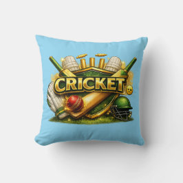 Cojín Decorativo Cricket Gold Emblem Sport Inspired Throw Pillow