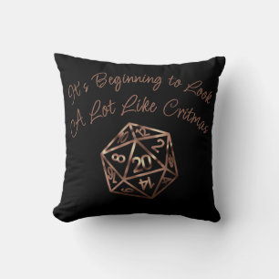Cojín Decorativo Crímenes de RPG   Jugador de rol de tabletas retro