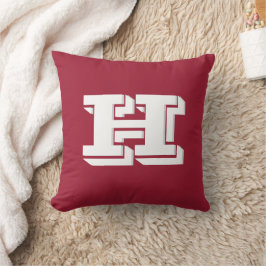 Cojín Decorativo Crimson and White Varsity Letter Monogram