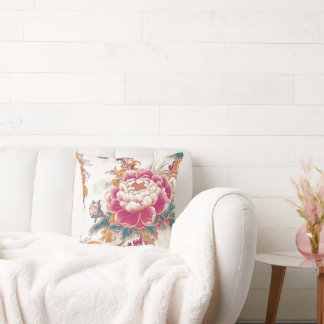 Cojín Decorativo Crimson Bloom