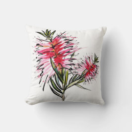 Cojín Decorativo Crimson Bottlepine Flor Nativa Australiana