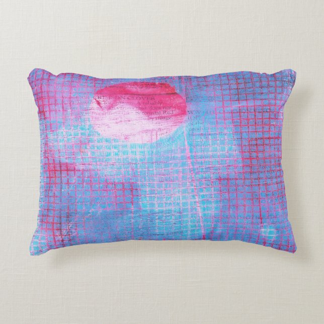 Cojín Decorativo Crimson Clover Resumen Círculos de arte Cuadrícula (Anverso)