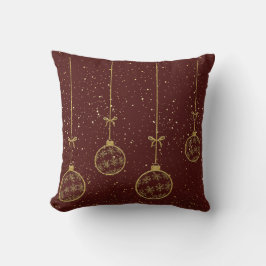 Cojín Decorativo Crimson & Gold Ornament Christmas Throw Pillow