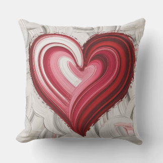 Cojín Decorativo Crimson Heart Abstract Brushstroke