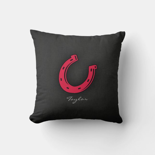 Cojín Decorativo Crimson Red Horseshoe (Anverso)