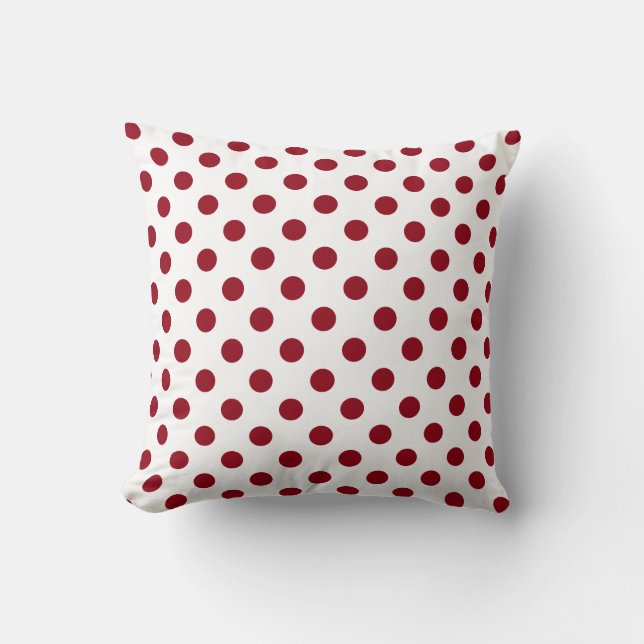 Cojín Decorativo Crimson Red Polka Doce Círculos (Anverso)