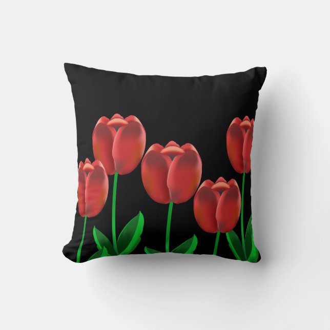 Cojín Decorativo Crimson Red Tulips (Anverso)