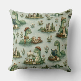 Cojín Decorativo Criptídeos Acogedores Nessie Monstruo del Lago Nes