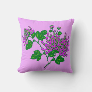 Cojín Decorativo Crisantemo de araña chino - lavanda