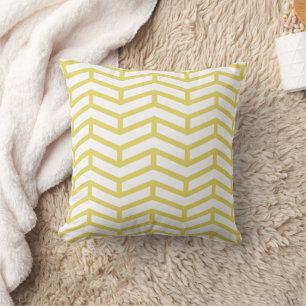 Cojín Decorativo Crisp Sharp Arrows Oponente Chevron White Yellow