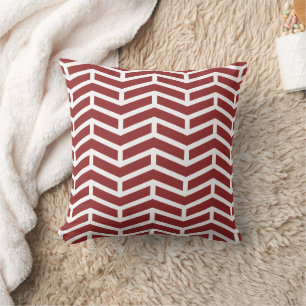 Cojín Decorativo Crisp Sharp Flechas opuestas Chevron Blanco Rojo