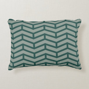 Cojín Decorativo Crisp Sharp Flechas opuestas Chevron Two Tone Gree