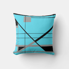 Cojín Decorativo Crisscross Geometric Motif in Turquoise Gray Black