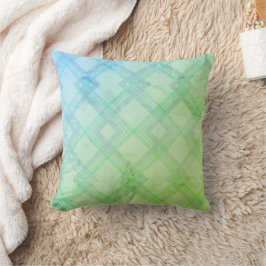 Cojín Decorativo Crisscrossed Happy Green & blue, Cheques amarillos