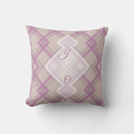 Cojín Decorativo Crisscrossed Happy Purple & Crema, White Checks