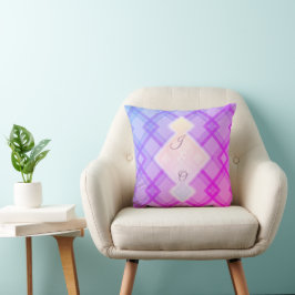 Cojín Decorativo Crisscrossed Happy Purple & Crema, White Checks Th