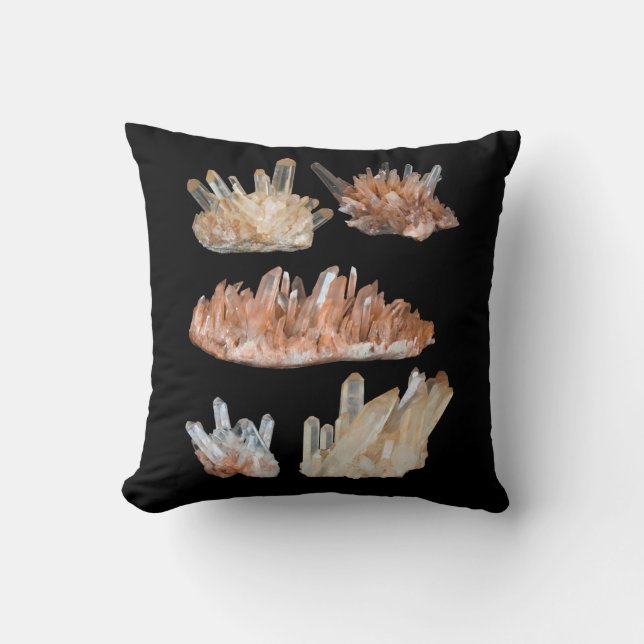 Cojín Decorativo Cristales de cuarzo piedras gemelas imagen geológi (Anverso)