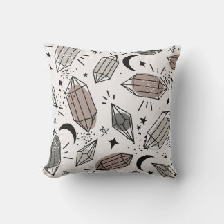 Cojín Decorativo Cristales, Luna, Estrellas, Diseño superficial.