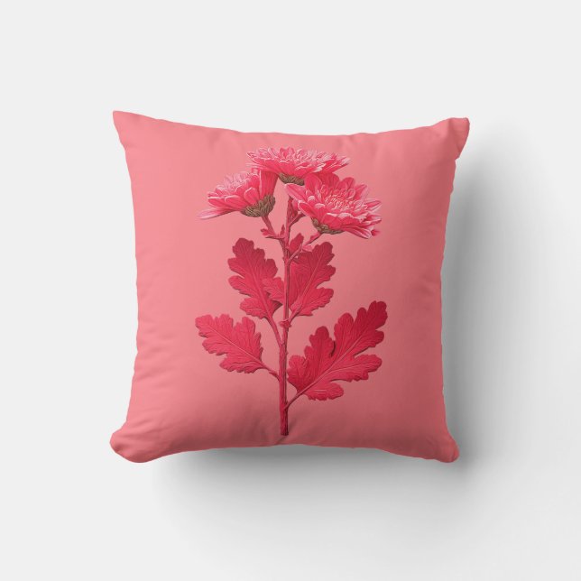 Cojín Decorativo Cristantemo Rosa  (Anverso)