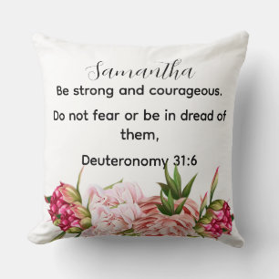 Cojín Decorativo Cristianismo personalizado verso bíblico floral ro