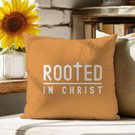 Cojín decorativo cristiano de mostaza