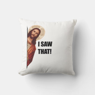 Cojín Decorativo Cristiano Jesús te está vigilando, Jesús Vi Eso