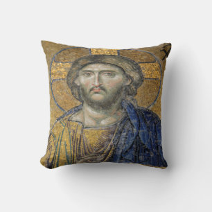 Cojín Decorativo Cristo Pantocrador Mosiac Icónico Religioso Romano