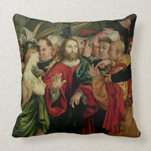 Cojín Decorativo Cristo y el adulterio admitido mujer 2