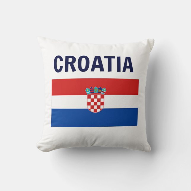 Cojín Decorativo Croacia - Bandera de Croacia (Anverso)