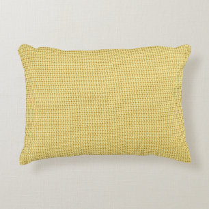 Cojín Decorativo Crochet de primavera: arte textil amarillo.