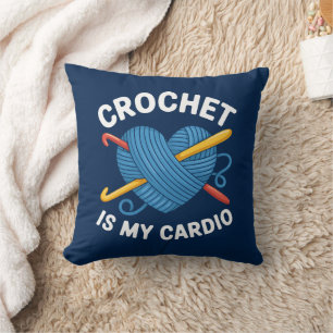 Cojín Decorativo Crochet es mi Cardio Crocheter Yarn Lover