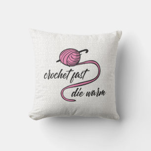 Cojín Decorativo Crochet rosa rápido, muere cálido