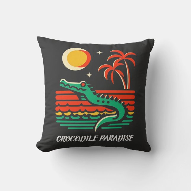 COJÍN DECORATIVO CROCODILE PARADISE (Anverso)