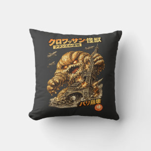 Cojín Decorativo Croissant Kaiju – París Bajo Ataque