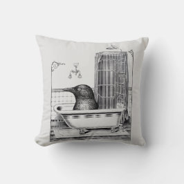 Cojín Decorativo Crow En Bañera Vintage