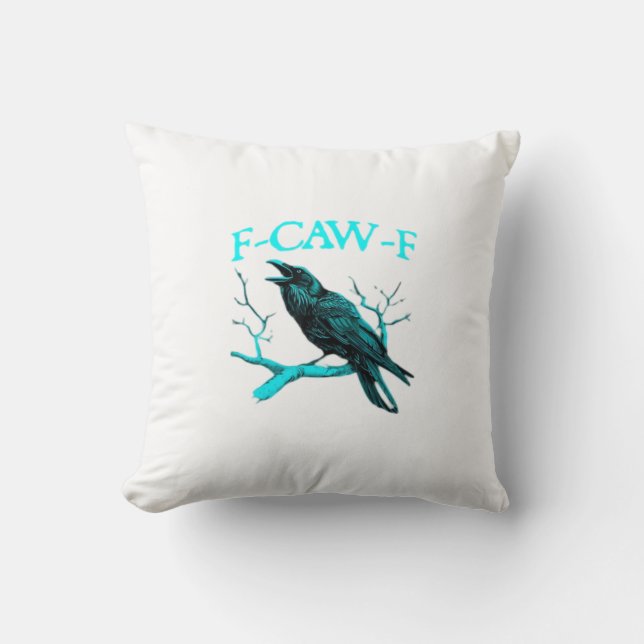 Cojín Decorativo Crow F-Caw-F Funny Bird Retro (Anverso)