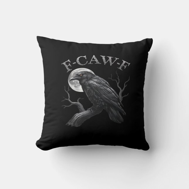 Cojín Decorativo Crow Funny F-Caw-F Moon (Anverso)