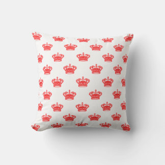 Cojín Decorativo Crown 01 - Rojo sobre blanco