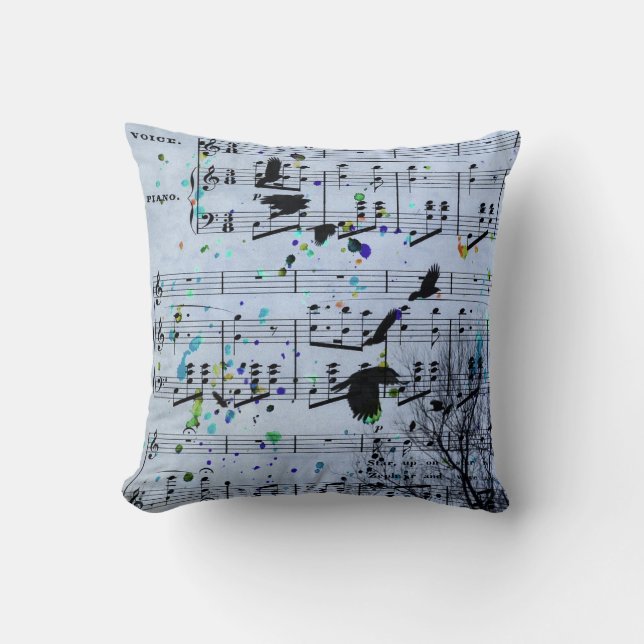 Cojín Decorativo Crows Find Music (Anverso)