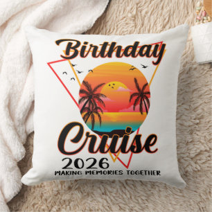 Cojín Decorativo Crucero de cumpleaños 2026 Creando recuerdos junto