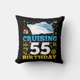 Cojín Decorativo Crucero en mi fiesta de cumpleaños 55